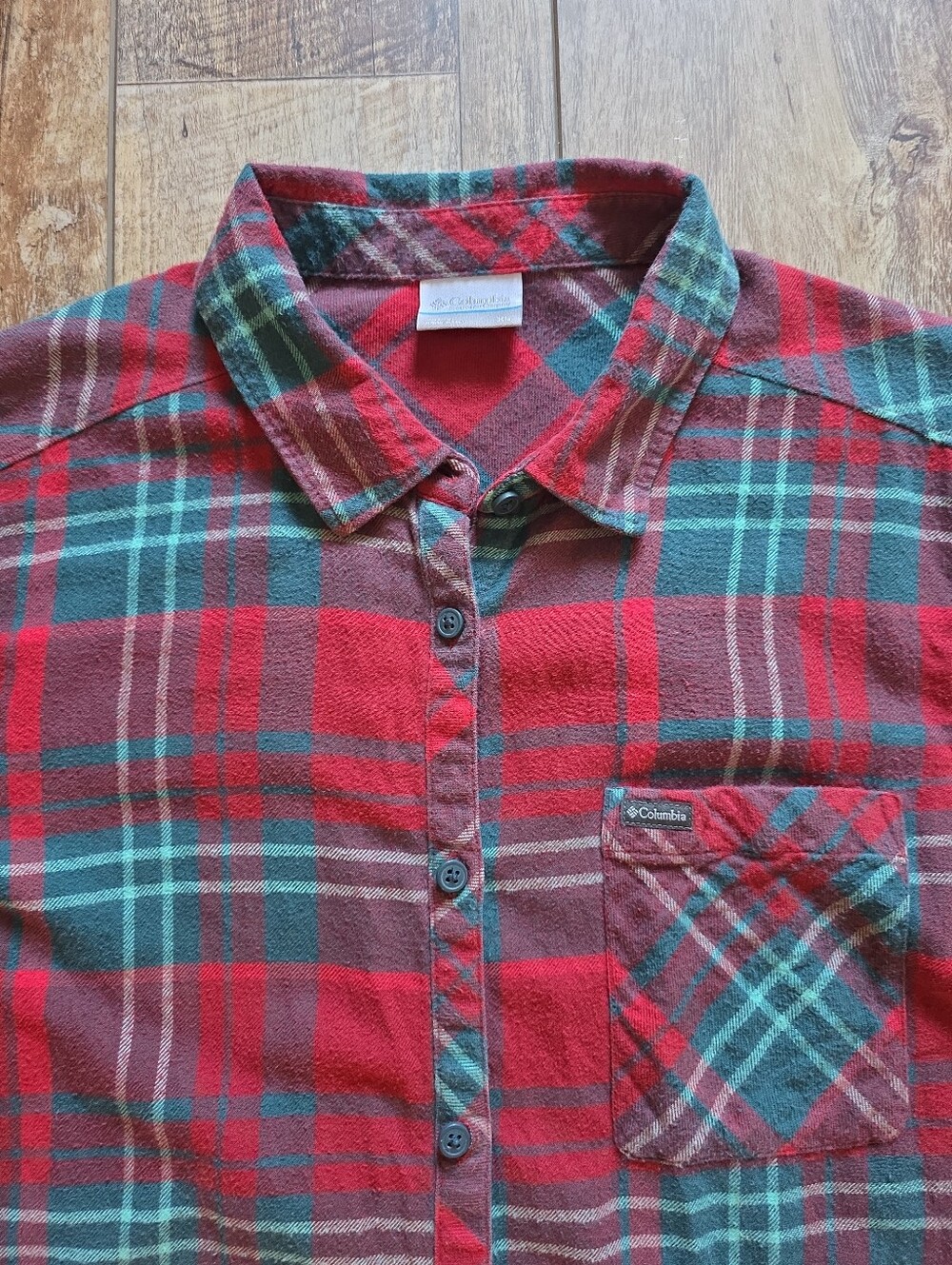 Columbia - Simply Put II Flannel Shirt - XL - Red Green Plaid
